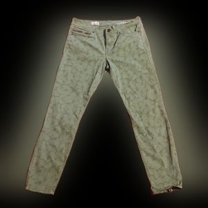 Gap 1969 Green Jean Womans Pants with zipper legs